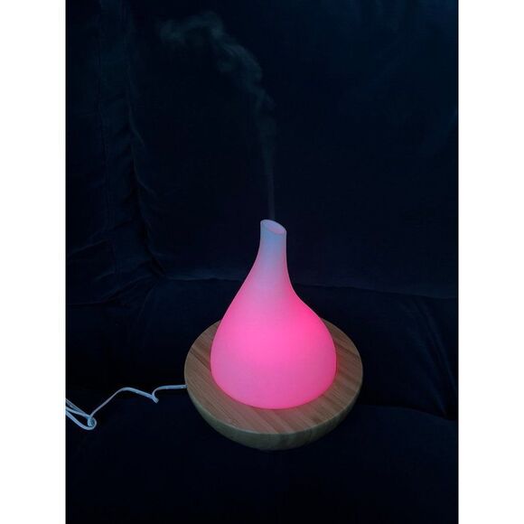 NEW IN BOX - Color Changing Bamboo Ultrasonic Diffuser – Teardrop - Picture 7 of 7